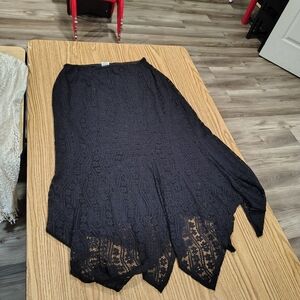 White Stag Black Lace A-Line Skirt